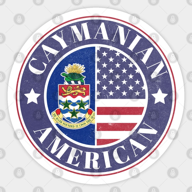 Proud Caymanian-American Badge - Cayman Islands Flag Sticker by Yesteeyear